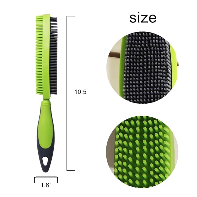 Rubber Pet Hair Removal Brush for Couch Clothes Dog Cat Pet Hair Carpet, Also Used as Dog Cat Bath Brush with Massage Effect(black,orange,green)