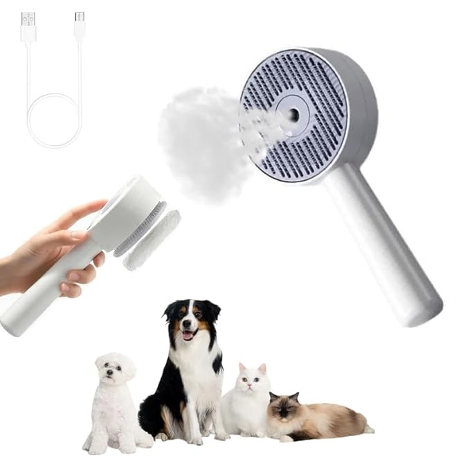 Cat Steam Brush, 3 In 1 Cat Brush,Quickly Clean Your Pet's Fur,Anti-Static Pet Spray Hair Removal Comb,Suitable for pets such as cats, dogs, rabbits, etc.