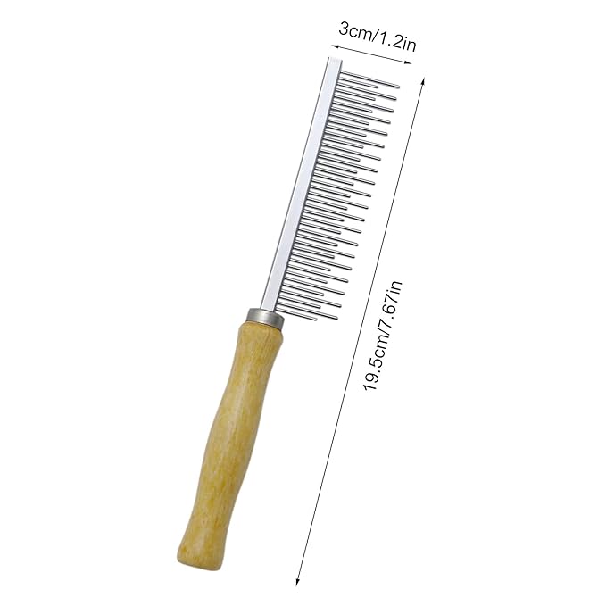 Wooden Handle Grooming Comb for Dogs Cats Pet(Multitooth)