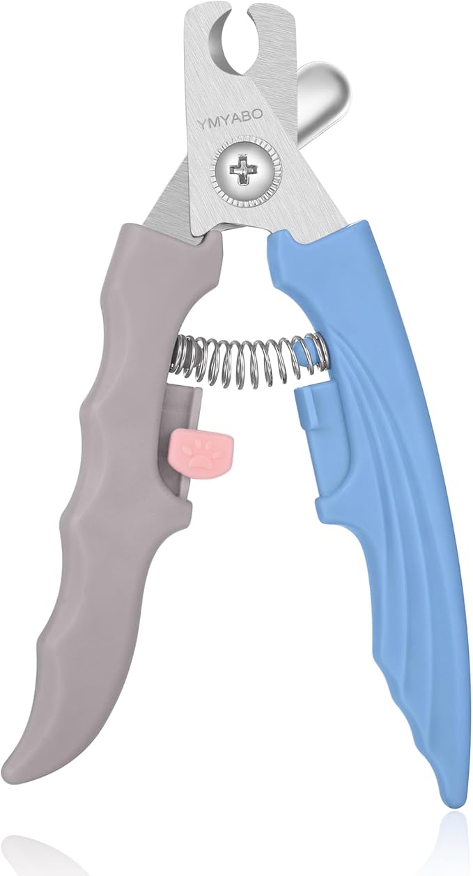 Pet Nail Clipper,Dog Nail Trimmers Safety Guard to Aviod Over Cutting,Puppy Cat Claw Trimmer,with Free Dog Comb Nail File, Sharp Grooming Clipper, Great for Thick Toenail, Blue