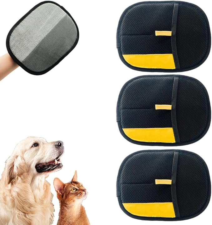 Pet Hair Removal Glove for Cats & Dogs, 2025 Upgrade Pet Hair Remover Glove, Electrostatic Pet Hair Removal Gloves for Dogs and Cats, Reusable Pet Hair Remover Glove (2)