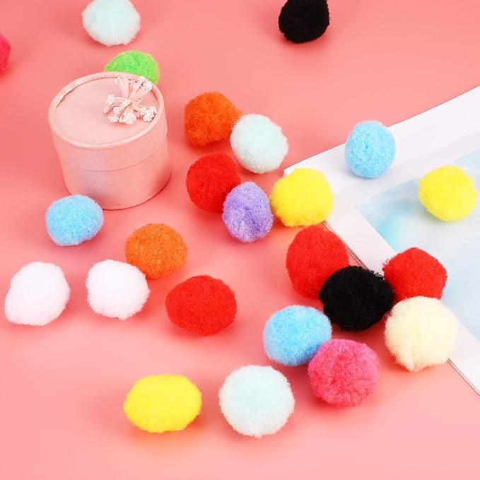 UEETEK 160PCS Cat Toys Assorted Color Soft Cat Toy Balls Kitten Toys Pompon Balls (Mix Color)