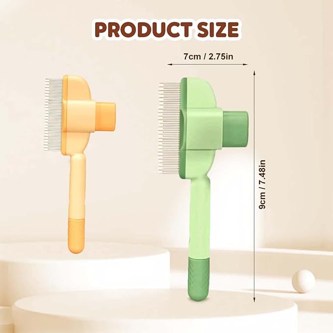 Zen Brush for Cats, Zenbrush Cat Comb, Self Cleaning Pet Comb Grooming Brush, Catdogcomb Pet Grooming for Massaging and Cleaning Shedding Hair (Mix)