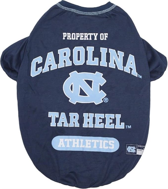 Pets First Collegiate North Carolina Tar Heels Dog T-Shirt, Large. - Licensed Shirt for Pets Team Colored with Team Logos.- Premium Stretchable Materials for The Comfrot of Your Dog & Cat.