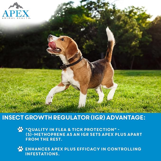Apex Plus Flea and Tick Prevention for Dogs | Medium (23-44 lbs) | 3-Month Supply | Dog Flea and Tick Treatment | 24-Hour Activation, Waterproof, 30-Day Protection