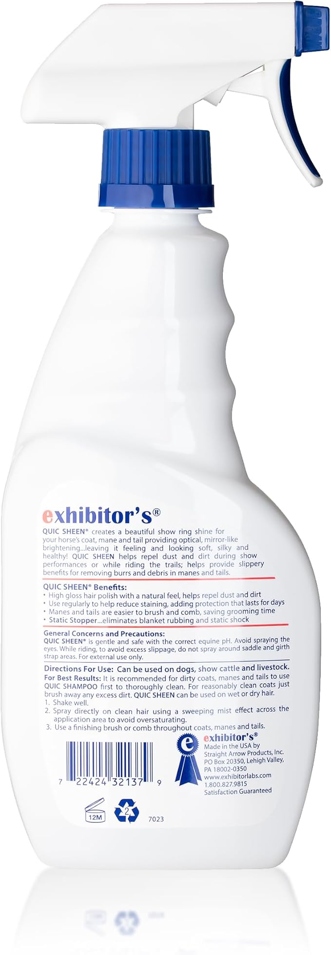 Quic Sheen Coat Polish – 16 oz, Shines & Detangles, Repels Dust, Creates Mirror-Like Shine for Mane, Tail & Coat