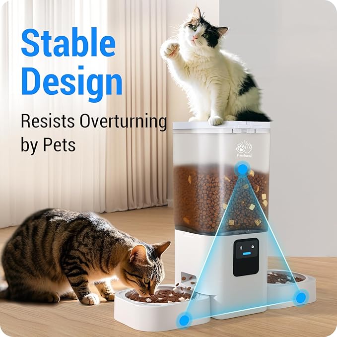 Automatic Cat Feeder with Slow Feed for 2 Cats: 5G WiFi Automatic Dog Feeder with 7L Large Food Storage, Cat Food Dispenser with Alexa for Multiple Pets, Detachable for Easy Cleaning -29 Cup