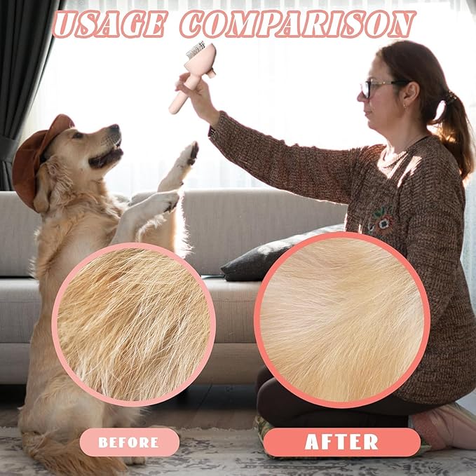 Cat steam brush โ Effective Pet Brush for Indoor Cats, Steam Technology for Shedding, Mats & Grooming โ Ideal cat brush indoor for Deep Cleaning (Pink)