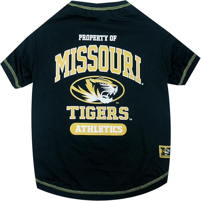 Pets First Collegiate Missouri Tigers Dog T-Shirt, X-Large. - Licensed Shirt for Pets Team Colored with Team Logos.- Premium Stretchable Materials for The Comfrot of Your Dog & Cat.