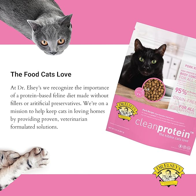 Dr. Elsey's cleanprotein Pork Cat Kibble 6.6lb. Bag