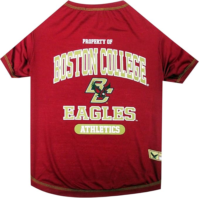 Pets First Collegiate BOSTON COLLEGE Dog T-Shirt, Medium. - Licensed Shirt for Pets Team Colored with Team Logos.- Premium Stretchable Materials for the Comfrot of your Dog & Cat.