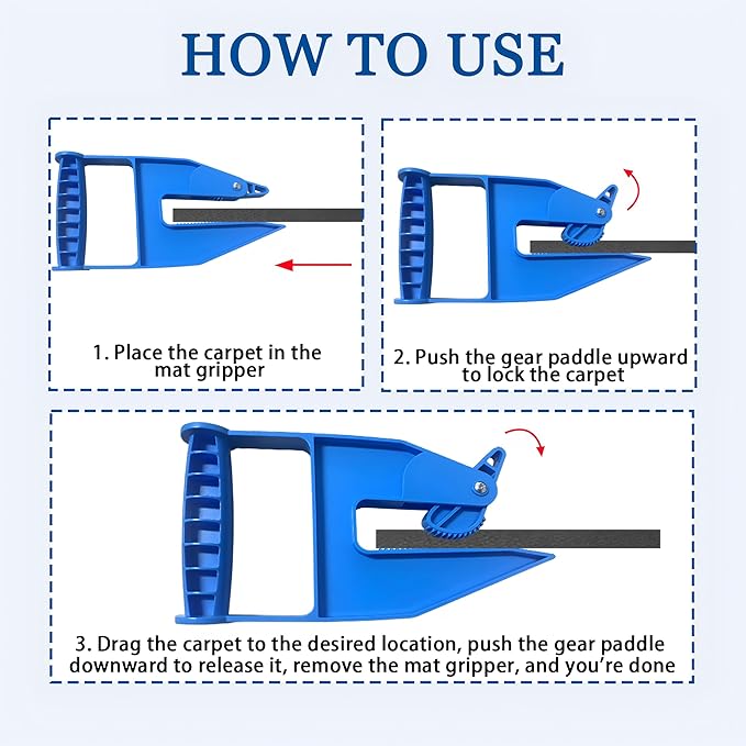 Stall Mat Gripper,2 PCS Heavy Duty Stall Mat Grippers,Mats Movers Tool,Stall Mats Handlers,Ergonomic Effortless Mat Puller for Horse Stalls,Gym,Barn,Home,Trailer Rubber Mats,Saves Your Back and Hands