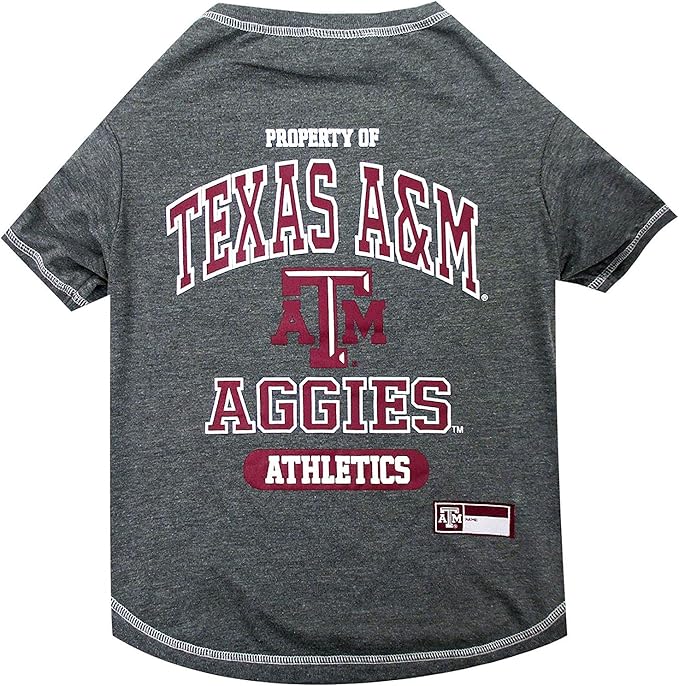 Pets First Collegiate Texas A&M Aggies Dog T-Shirt, X-Large. - Licensed Shirt for Pets Team Colored with Team Logos.- Premium Stretchable Materials for The Comfrot of Your Dog & Cat.
