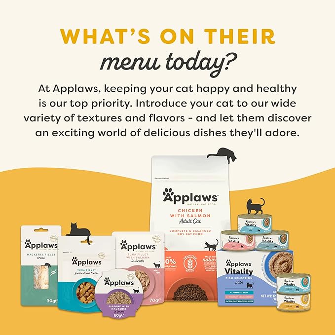 Applaws Vitality Wet Cat Food Paté, Natural Canned Cat Food, Wet Food for Cats with Added Vitamins and Minerals, Grain Free, Carrageenan Free, Chicken Breast (24 Count, 5.5oz Cans)