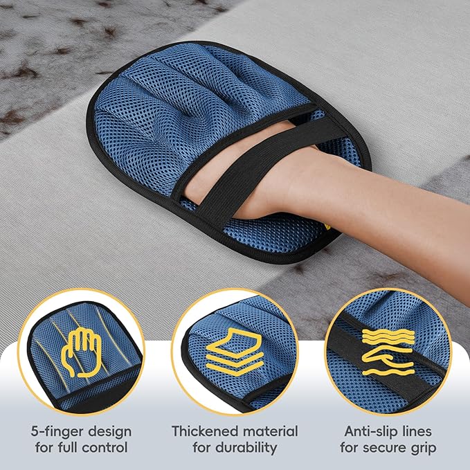 Upgraded Pet Hair Removal Gloves with 5-Finger Design,Reusable Electrostatic Mitts with Enhanced Grip, Quickly Remove Cat & Dog Hair from Sofas, Beds, Clothes, Carpets,1PCS