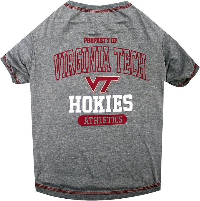 Pets First Collegiate VIRGINIA TECH HOKIES Dog T-Shirt, Large. - Licensed Shirt for Pets Team Colored with Team Logos.- Premium Stretchable Materials for the Comfrot of your Dog & Cat.