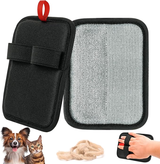 Pet Hair Removal Glove,Static Electricity Grooming Mitt Tool for Dogs & Cats - Remove Fur from Pets, Furniture, Car Seats
