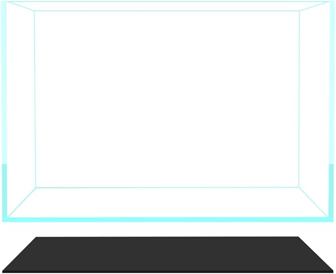Fzone 10 Gal Rimless Low Iron Fish Tank Nova Clear Ultra-White 45° Mitered Edges Translucent Glass Anata Series Aquarium w/Black Foam Leveling Mat(S45-W30)