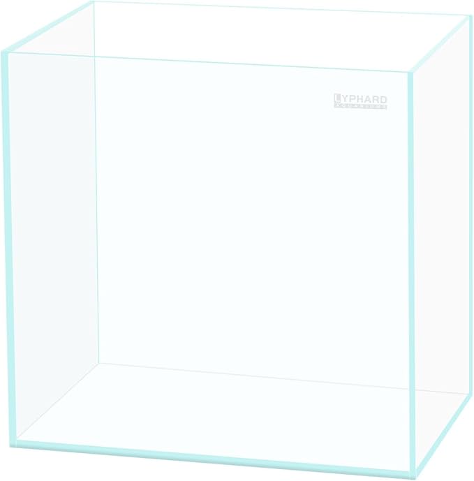 Tall Rimless Aquarium 9.5 Gallon, Ultra Clear Low Iron Small Fish Tank for Betta, L11.8×W11.8×H15.8 Glass Thickness 5mm with EVA Foam Leveling Mat