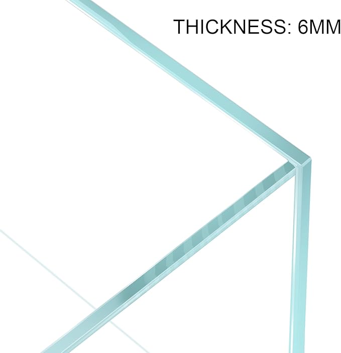 Rimless Aquarium 14.5 Gallon Tall Tank, Ultra Clear Low Iron Fish Tank for Betta Goldfish, L13.8×W13.8×H17.7 Glass Thickness 6mm with EVA Foam Leveling Mat