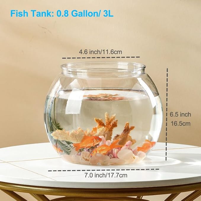 Newpol Mini Plastic Aquarium Fish Bowls (0.8Gallon / 3L)
