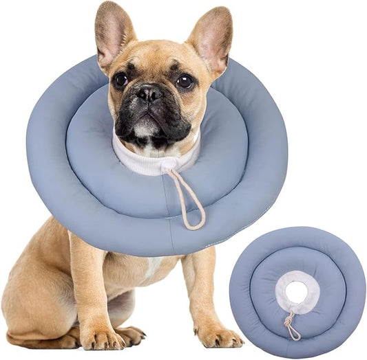 IDOMIK Dog Recovery Collar, Waterproof Soft Dog Cone After Surgery, Comfy Protective Elizabethan Collar Alternative for Dogs Cats, Adjustable Pet Neck Donut Cone Anti-Licking Biting Wounds,Blue,2XL