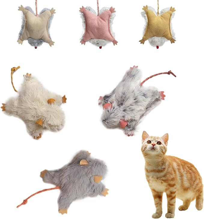 Catnip Cat Mice Toy,3 Pcs Plush Cats Nip Mouse Toys for Teeth Cleaning Chew Kitten Kicker Toy with Crinkle & Bell Cat Interactive Catnip Toys for Indoor Kittens Play Fetch