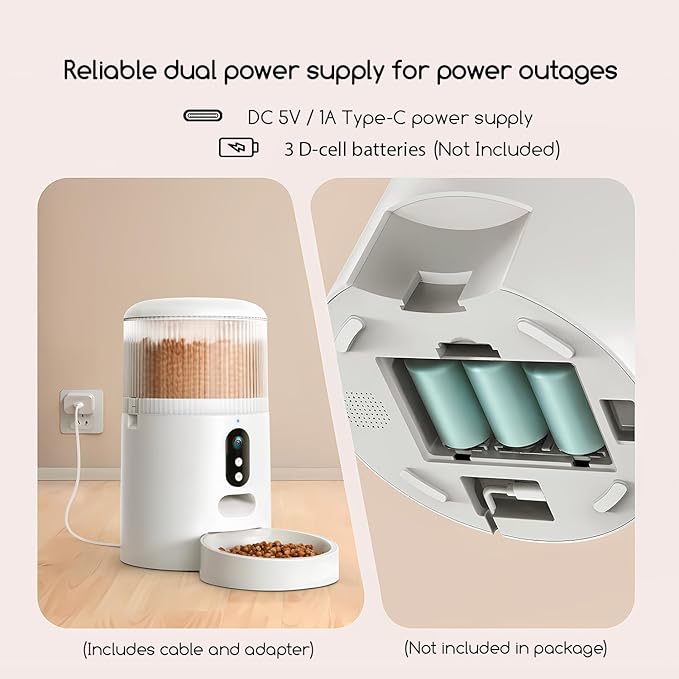 faroro Automatic Cat Feeder with Camera, 3MP HD Video & Night Vision, 5G/2.4G WiFi Smart Pet Feeder with APP Control, 2-Way Audio, Motion Alerts, Low Food Sensor, Timed Cat Feeder for Cats & Dogs, 4L