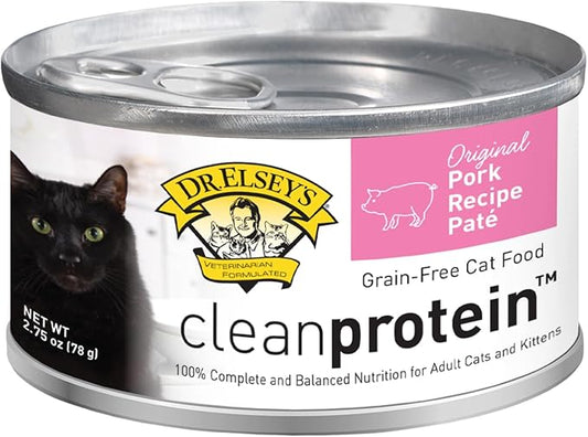 Dr. Elsey's cleanprotein Original Pork Recipe Wet Cat Food, (Pack of 24), 2.75oz Cans