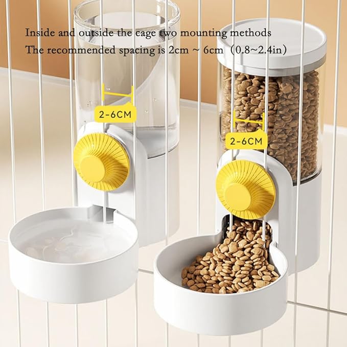 Pet Hanging Automatic Feeders Drinking Bowls 40oz, Auto Gravity Pet Feeding Water Set, Cage Pet Feeding Bowls Dispenser for Cats Dogs Puppy, Rabbit Hamsters Chinchilla Hedgehog (Green-Water)