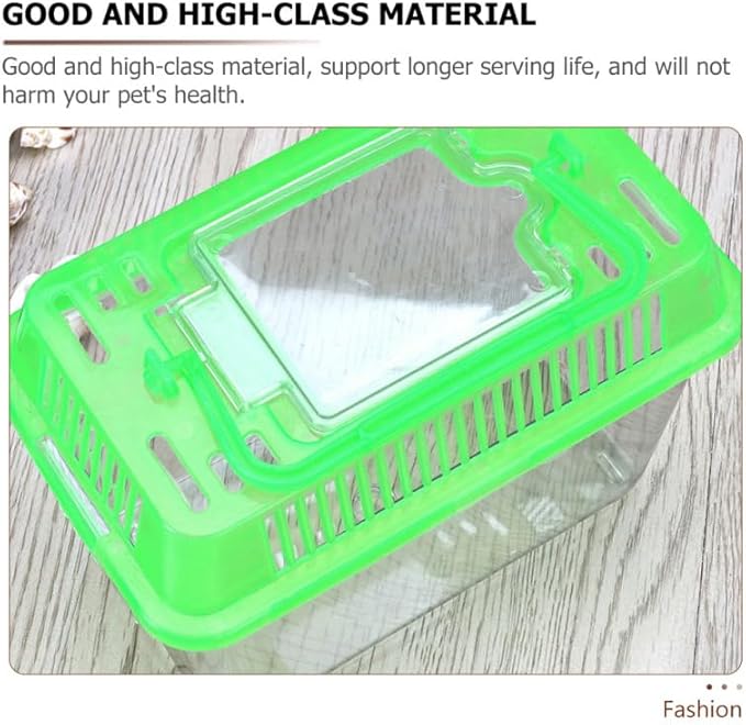 5pcs Small Fish Carrier with Breathable Lids, Portable Betta Fish Tank, Clear Breeding Boxes for Lizard, Turtle, Tarantula（Assorted Color）