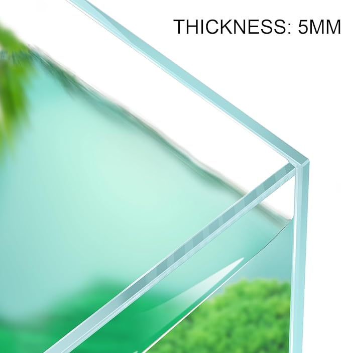 Cube Rimless Aquarium 4 Gallon, Ultra Clear Low Iron Nano Fish Tank for Betta, L9.8×W9.8×H9.8 Glass Thickness 5mm with EVA Foam Leveling Mat