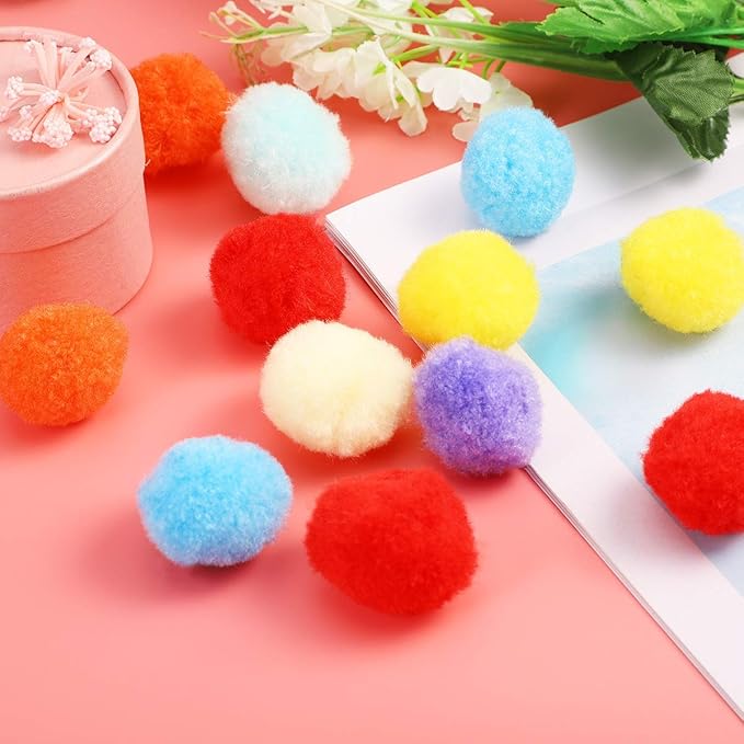 UEETEK 160PCS Cat Toys Assorted Color Soft Cat Toy Balls Kitten Toys Pompon Balls (Mix Color)
