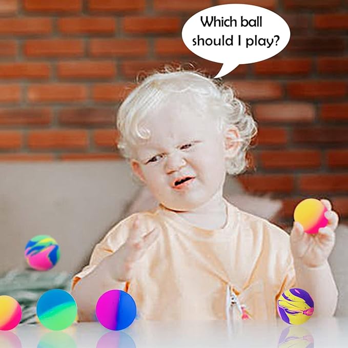 PET SHOW 20Pcs 1.2 Inch Cat Toy Bouncy Balls Interactive Kitten Bouncing Ball for Indoor Cats Pet Birthday Gift Colorful Chase Rubber Ball with High Elasticity Boys