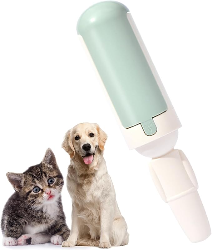 Pet Hair Remover Reusable pet Hair Remover Dog and cat Hair Remover for Sofas, Furniture, Carpets, car Seats with self-Cleaning Base Upgraded Animal Hair Remover Tool (White Green)