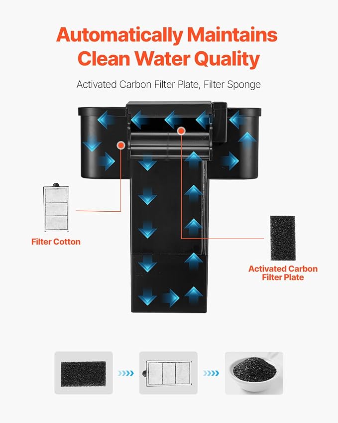 VEVOR Fish Tank Aquarium, 3.5 Gallon Arch Ultra-Clear GPPS Starter Smart Tank Adjustable 3 Color Lighting, Self Cleaning System Fishbowl for Freshwater & Saltwater Fish Home, Office, or Pet Use