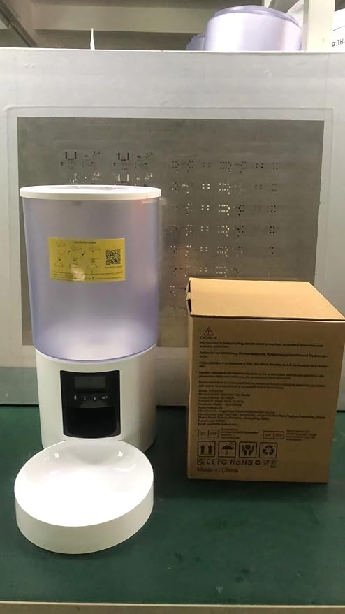 Automatic Cat Feeder Food Dispenser: 6L Timed Small Dog Dry Food Dispenser with 10s Voice - Distributeur Nourriture Chat Hund Programmable - Auto Pet Feeder with 1-6 Meals White