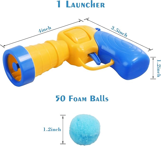 Mewlmart Interactive Cat Toys Cat Ball Launchers Enrichment Toys Pom Pom Balls50 Balls 1.2IN