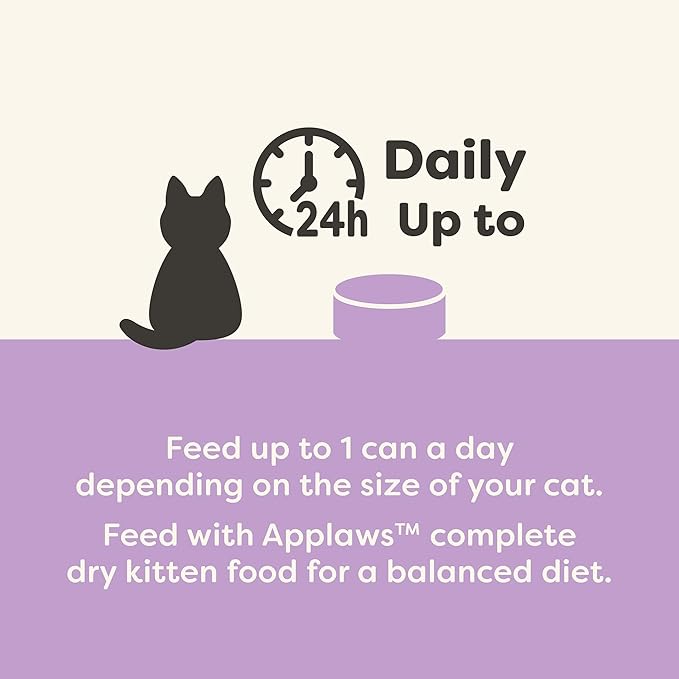 Applaws Natural Wet Cat Food in Broth, Limited Ingredient Canned Wet Cat Food, No Additives, Made with Natural Ingredients, Kitten Variety in Broth Cans (16 x 2.47oz Cans)
