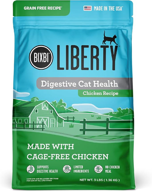 BIXBI Liberty Dry Food Digestive Cat Health Chicken Recipe, 3lb