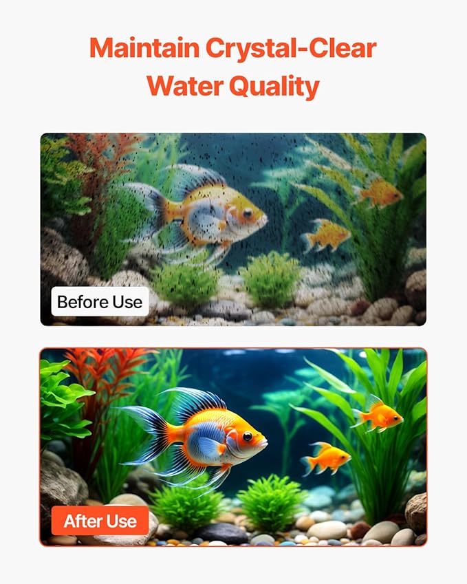 VEVOR Aquarium Filter Cotton, 8 PCS Fish Tank Replacement Filter Cartridges for 2.5/3.5 Gal, Fishbowl Accessories with Multi-Layer Filtration Easy Installation, for MN-200 and MN-280 Models