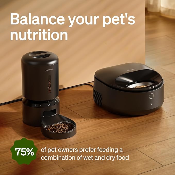 PETLIBRO Automatic Cat Feeder Wet Food with Stainless Steel Bowl, Refrigerated Auto Cat Feeder with Semiconductor Cooling, 3 Fresh Meals for 3 Days, App-Controlled Pet Food Dispenser, Easy to Clean