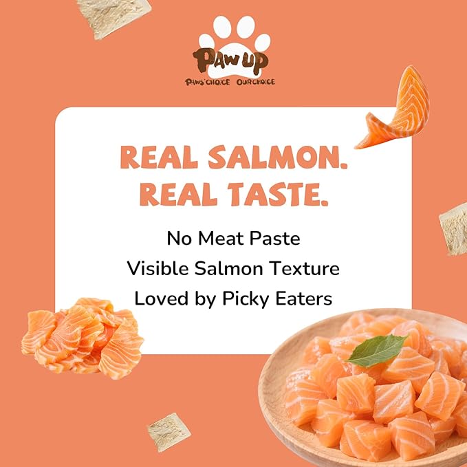 Freeze Dried Salmon Cat Treats, Single Ingredient Raw Cat Food Toppers, Healthy Training Treats for Dogs, Cats, 3.8 oz