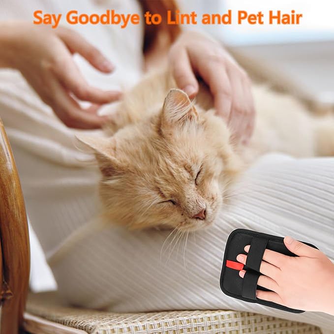 Pet Hair Removal Glove，Static Electricity Grooming Mitt Tool for Dogs & Cats - Remove Fur from Pets, Furniture, Car Seats