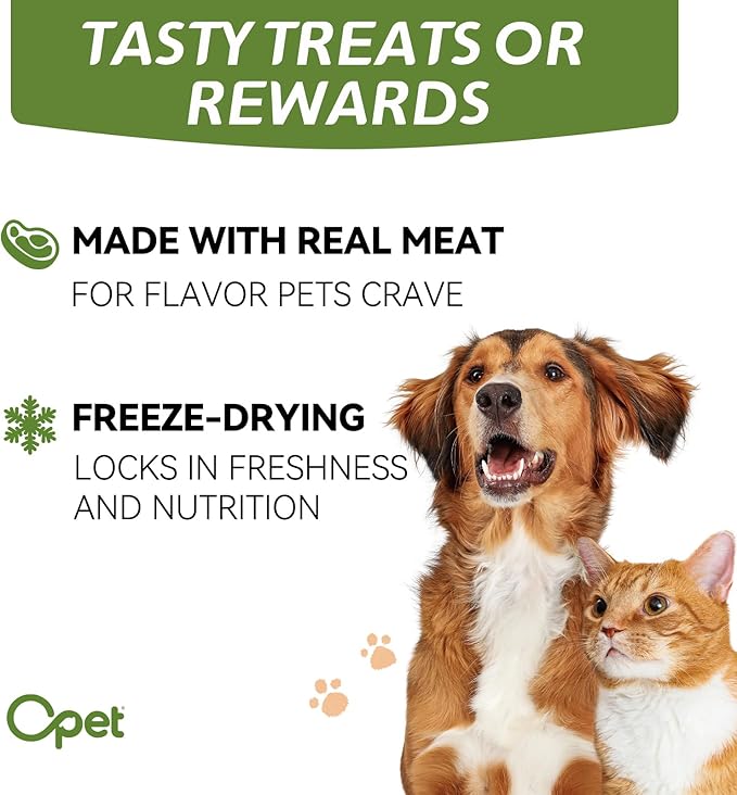 OPET Freeze Dried Chicken Cat Treats, Single Ingredient Grain Free High Protein Pet Food for Cats and Dogs, Healthy Training Snacks, Freeze Dried Cat Food (Chicken Breast, 5.92 Ounce)