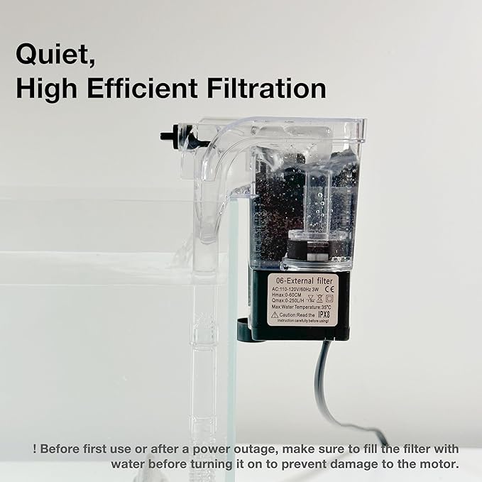 Nano Aquarium Kit,1.5 Gallon Rimless Small Glass Tank with Filter, Aquarium Light, and Aquascaping Decorations, for Home and Office (Black Tank - White Crystal, Small)