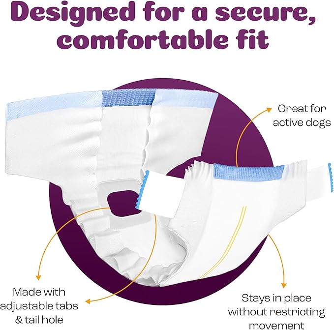 Inspire Pet Care Dog Diapers Female Dogs | Bulk Value Doggie Incontinence, Accidents, for Heat, Pee or Period and Housebreaking (X-Small (50 Count))