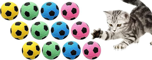 YnFag Foam Soccer Balls Cat Toys for Indoor Cats Cat Balls (Football 12)