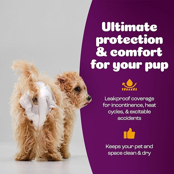Inspire Pet Care Dog Diapers Female Dogs | Bulk Value Doggie Incontinence, Accidents, for Heat, Pee or Period and Housebreaking (Small (50 Count))