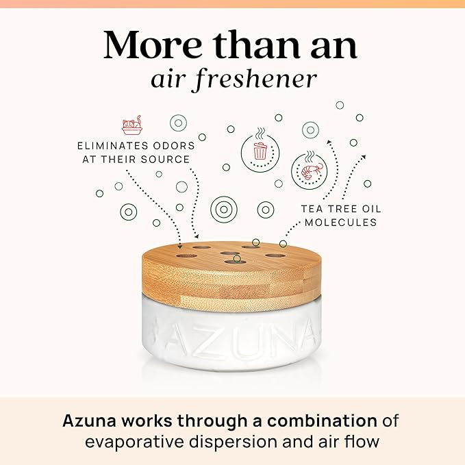 Azuna All-Natural Odor Remover Gel Refill Pouch | Air Purifier with Tea Tree Oil | Plant-Based & Long Lasting | For Pet Odors, Smoke & Strong Odors | Simply Citrus, 12 oz.